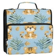 thumbnail image 6 of 3 Ring Zipper Binder with Shoulder Strap Waterproof Trapper Keeper 2 Inch D-Ring 500 Sheets Capacity Cute Baby Tigers and Leaf, 6 of 7