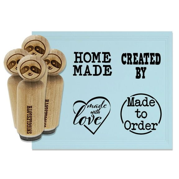 Created By Home Made to Order with Love Rubber Stamp Set for Scrapbooking Crafting Stamping - Mini 1/2 Inch