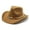 Khaki, variant on Cowboy Hat for Women and Men Felt Wide Brim Classic Outdoor Fedora Hats Western Cowboy Cowgirl Hats with Belt Buckle