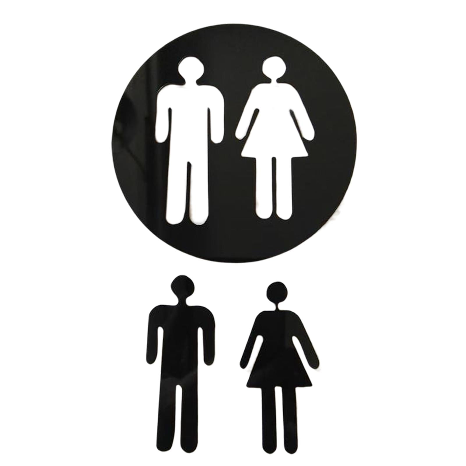 Male and Female Restroom Signs, Acrylic Bathroom Door Signage for
