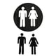 thumbnail image 1 of Letreros para baños para hombres y mujeres, autoadhesivos, acrílicos, para puerta de baño Negro, 1 of 7
