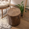 thumbnail image 7 of COSIEST 2PCS Faux Wood Tree-Trunk Hand-Painted Dark Brown End Table, 7 of 7