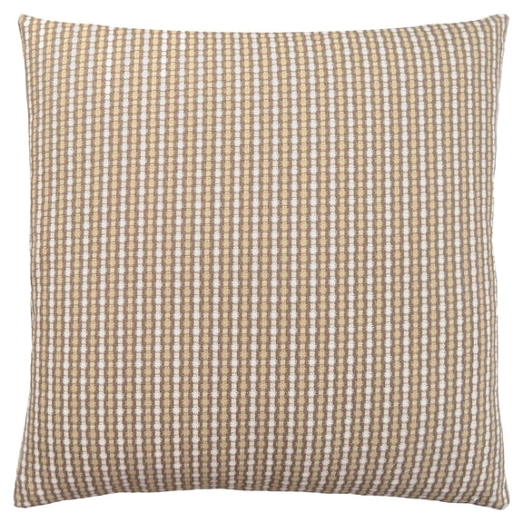 HomeRoots 18" X 18" Taupe Polyester Striped Zippered Pillow