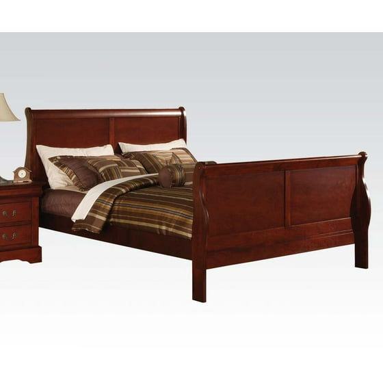 Acme Louis Philippe Iii Queen Sleigh Bed In Black Multiple Sizes