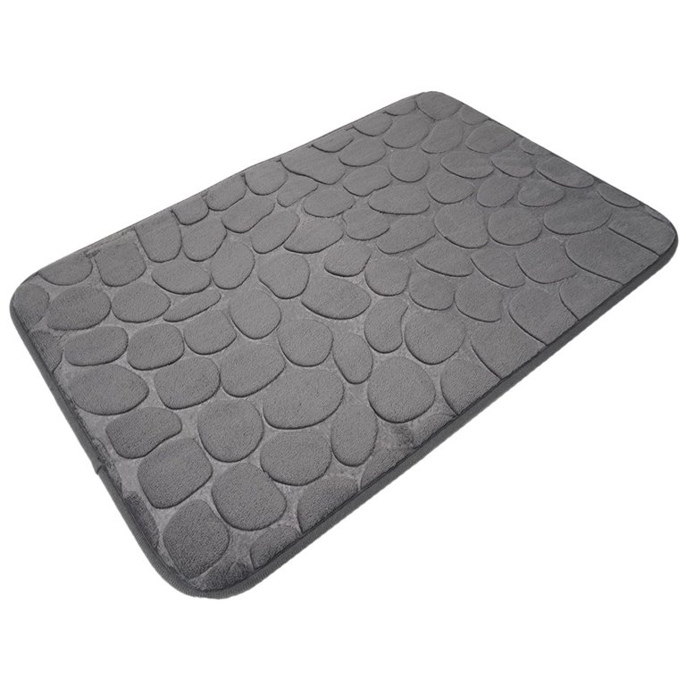 1pc Memory Foam Pebble Embossed Bath Mat, Quick-drying, Washable