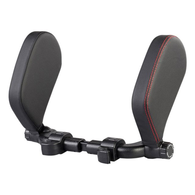 Reposacabezas para asiento de coche ajustable 180 grados, almohada para el cuello y la cabeza, cojín para dormir Rojo