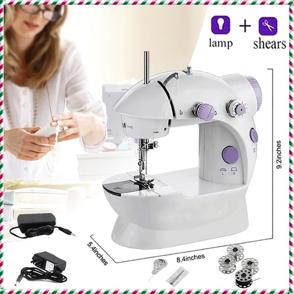 Portable Mini Electric Sewing Machine Desktop Household Tailor 2 Speed w/ Light 