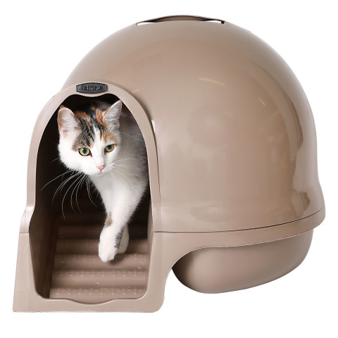Petmate Booda Dome Clean Step Plastic Enclosed Cat Litter Box, 95% Recycled, Titanium - image 4 of 11
