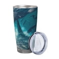 thumbnail image 2 of Salouo Airplane Shark Print 20oz Tumbler with Lid,Stainless Steel Vacuum Insulated Tumbler Durable Insulated Coffee Mug Thermal Cup with Splash Proof Sliding Lid-Without Straw, 2 of 8