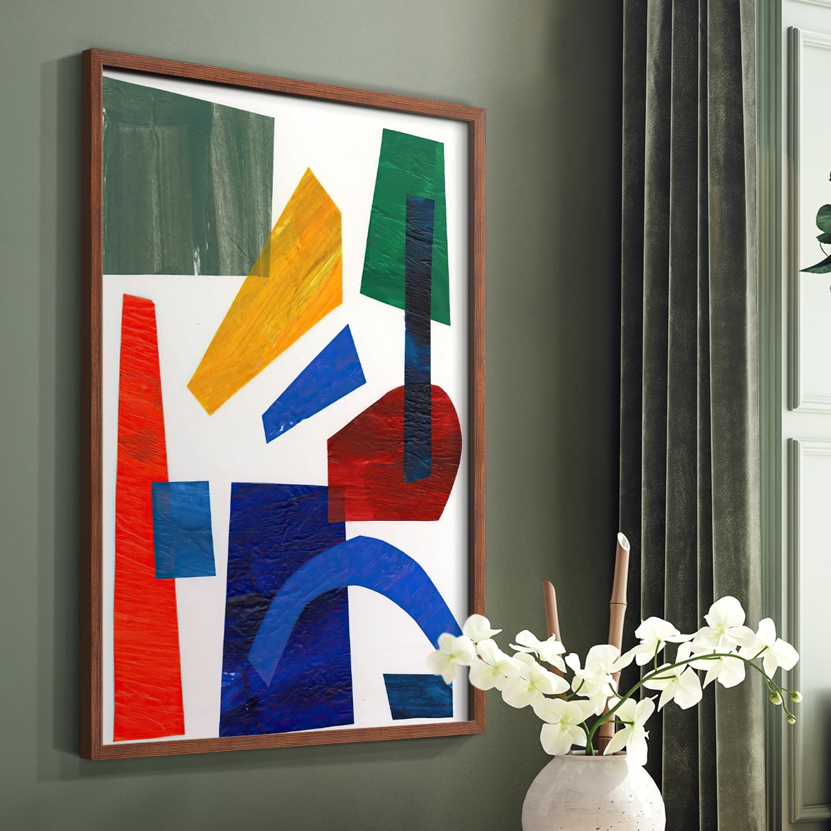 Colorful Shapes I in Paper Solid Wood 8 x 10 Framed Print