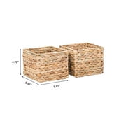 Better Homes & Gardens 3-Piece Natural Woven Water Hyacinth Decorative Storage Basket Set, 16 in x 7 in x 6 in
