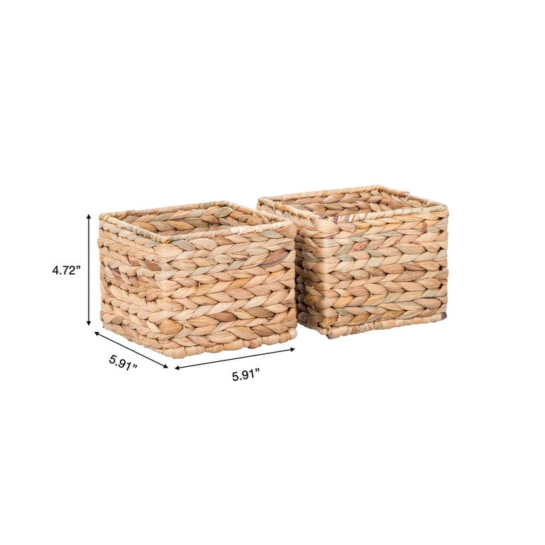 3-Piece Handwoven Water Hyacinth Storage Basket Set photo 5