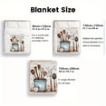 thumbnail image 3 of 1pc Ultra-Soft Lightweight Flannel Blanket - Cozy Warm Throw with Kitchen Utensils & Blue Floral Pot Design, All-Season Use for Camping, Travel, Sofa, Bed, Office - Contemporary Style Holiday Gift fo, 3 of 10
