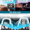 thumbnail image 4 of DoHonest Cámara para automóvil de bebé de 7 pulgadas: USB Plug and Play Fácil configuración Cámara giratoria de 360 ​​grados para el asiento trasero Dos niños HD 1080P Cámara para el asiento del autom, 4 of 5