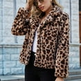 thumbnail image 4 of Levmjia Winter Coat for Women Trendy Fleece Jacket Ladies Warm Faux Furry Coat Jacket Winter Leopard Turn Down Collar Outerwear, 4 of 9