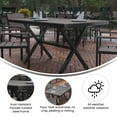 thumbnail image 6 of BizChair Commercial Grade X-Frame Outdoor Dining Table 59" x 35.5" with Faux Teak Poly Slats and Metal Frame, Gray/Gray, 6 of 12