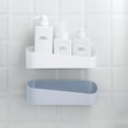 thumbnail image 5 of Estante de baño montado en pared de la Ducha adhesivo, organizador de almacenamiento, estante de ducha sin perforación, artículos esenciales para baño, champú y especias, 5 uds., 5 of 5