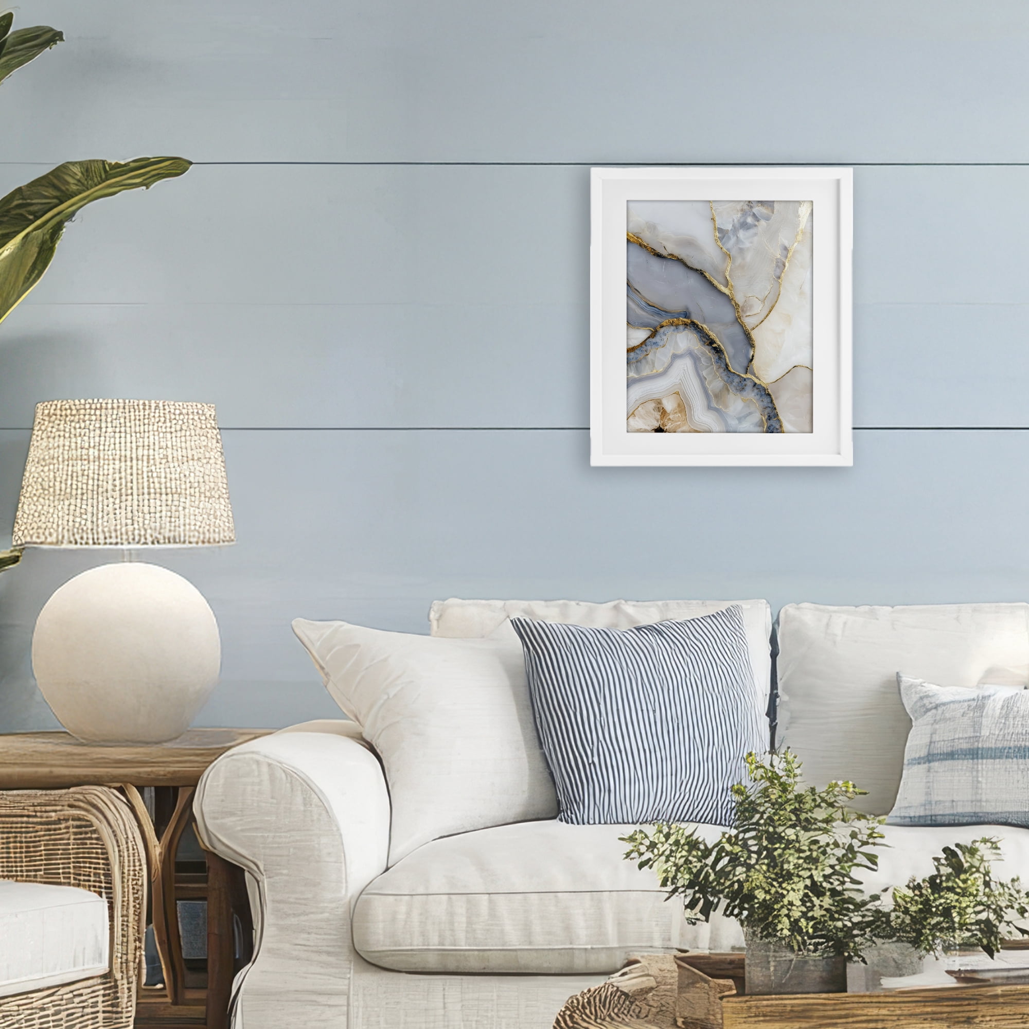 Stupell Industries Glimmering Layers of Agate White Framed Print Under Glass, design by Svetlana Aleynikova