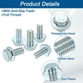 thumbnail image 4 of Uxcell 25pcs M5-0.8 x 25mm Flange Hex Head Bolt Fully Thread Metric DIN 6921 Carbon Steel Zinc Plated Flanged Hexagon Screws, Blue/White, 4 of 6