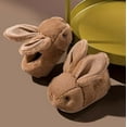 thumbnail image 2 of WZEIIOT Toddler Kids Girls Slippers Solid Color Cute Rabbit Design Warm Shoes Winter Soft Comfory Indoor Fuzzy Bedroom House Footwears Us Size:12, 2 of 5
