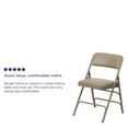 thumbnail image 6 of Emma + Oliver 2 Pack Curved Triple Braced & Double Hinged Beige Vinyl Metal Folding Chair, 6 of 15