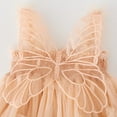 thumbnail image 6 of LIIPEE Girls Dresses Solid Color Sleeveless Butterfly Tulle Ball Gown Sundress Toddler Stylish Birthday Dress,Beige,3-4 Years, 6 of 7