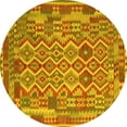 thumbnail image 1 of Ahgly Company Machine Washable Indoor Round Southwestern Yellow Country Area Rugs, 8' Round, 1 of 4