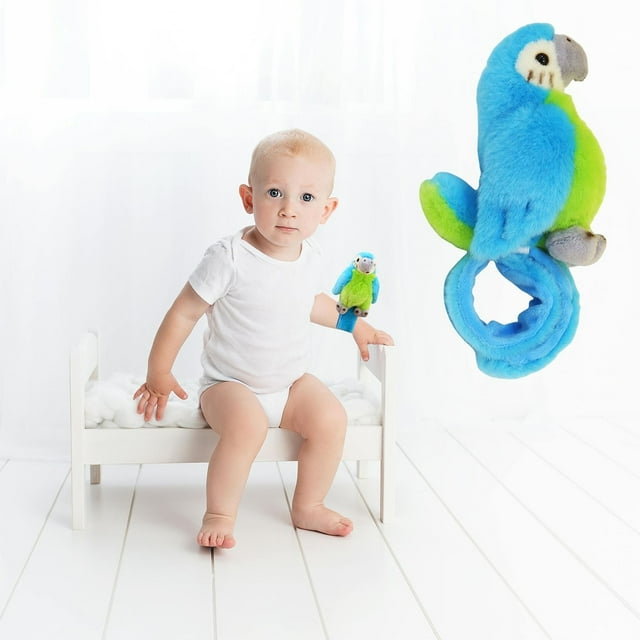 Parrot Slap Bracelet Stuffed Animal Novelty Toy for Kids Classroom and Interactive