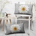 thumbnail image 2 of Grey Gray Spring Daisy Lumbar Pillow Covers 12x20 Set of 2 Cute Floral Summer Outdoor Decorative Throw Pillows Flower Pillowcases Linen Rectangle Cushion Case Decor for Home Sofa Couch Bed, 2 of 7