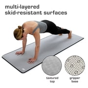 Athletic Works Deluxe High Density Foam Yoga and Fitness Mat, 8mm Thick, 72 x 24, 1 Count, Grey