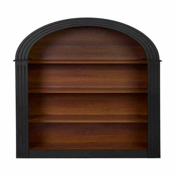 Yardi Yarda 4-Shelf Tall Bookshelf, 45.66" Wood Open Display Floor Arched Bookcase, Large Storage Organizer for Indoor as Home, Library, Black