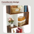 thumbnail image 6 of Wooden Bookcase, Freestanding Decorative Storage Shelves, Room Divider Display Shelf, 4-Tier Bookshelf, Walnut&White, 6 of 7