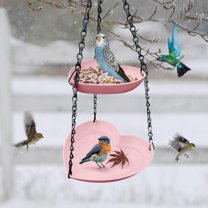 sruoe Bird Feeder, Hanging Bird Feeders Outdoor, Weatherproof Open Platform Bird Feeders, Decoration Wild Feeders for Outside, Garden, Patio, Yard, Deck, Plastic