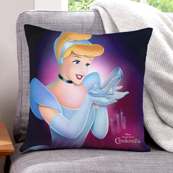 Cinderella Princess-themed plush velvet Pillow Cover Case Gifts Pillowcase Home Decorative Throw Cushion Birthday Present Fans Lover