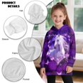 thumbnail image 6 of Psesaysky Kids Girls Fleece Pullover Hoodies Long Sleeve Purple Horse Rose Printed Hooded Sweatshirts with Pockets Casual Trendy Tops for 13-14 Years, 6 of 7