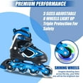thumbnail image 3 of SubSun Kids Boys Inline Skates Adjustable Blades Skate Light up Wheels Blue Size M, 3 of 7