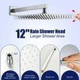 thumbnail image 2 of Cobbe Shower Set,12-inch Rainfall Shower Head with Handheld Sprayer,Shower system for Bathroom Rough-in Valve Body and Trim Included, Brushed Nickel, 2 of 10