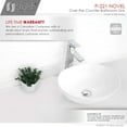 thumbnail image 5 of Stylish Vessel 15 ¾"W x 13 ⅜ "D White Porcelain Oval Bathroom Sink P-221, 5 of 8