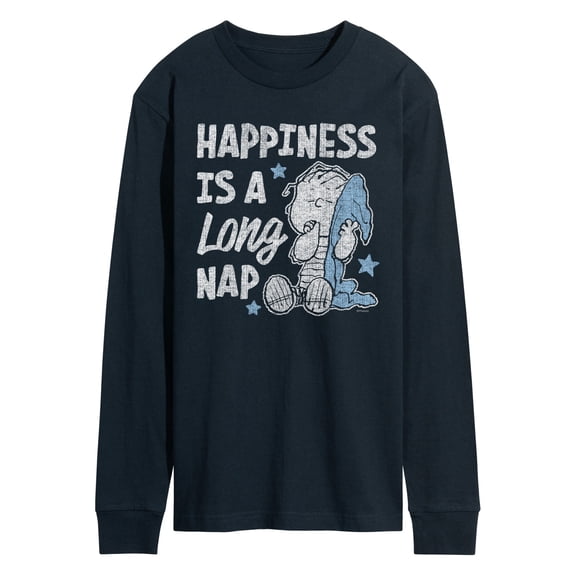 Peanuts - Happiness is a Long Nap - Men's Long Sleeve Graphic T-Shirt