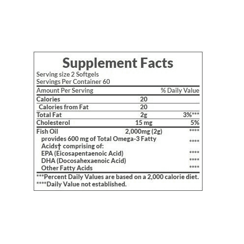 Nature's Bounty Fish Oil 1000mg & Omega-3 300mg Heart Health, 120ct, 2-Pack