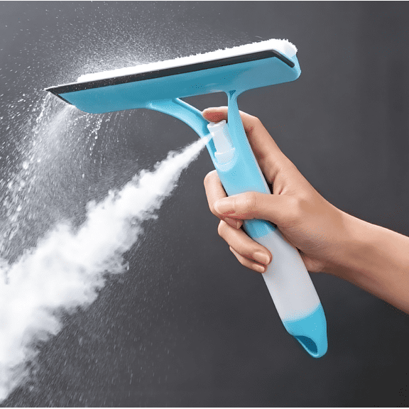 3 in 1 Window Cleaning Squeegee Multi Function Glass Mirror Wiper with Spray Bottle Microfiber Scrub Household Car Cleaner Tools