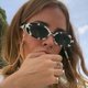 thumbnail image 1 of Gafas de sol con montura pequeña de color vaca a la moda europea y americana 5192 gafas de sol de color con rayas ovaladas a la moda, 1 of 5