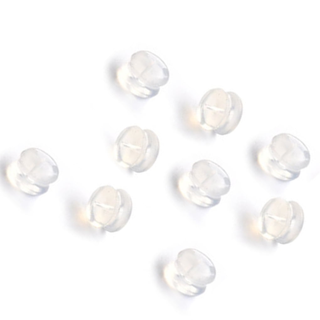 100Pcs/lot Clear Soft Silicone Rubber Earring Backs Plugs Stoppers Ear Post  Nuts | eBay