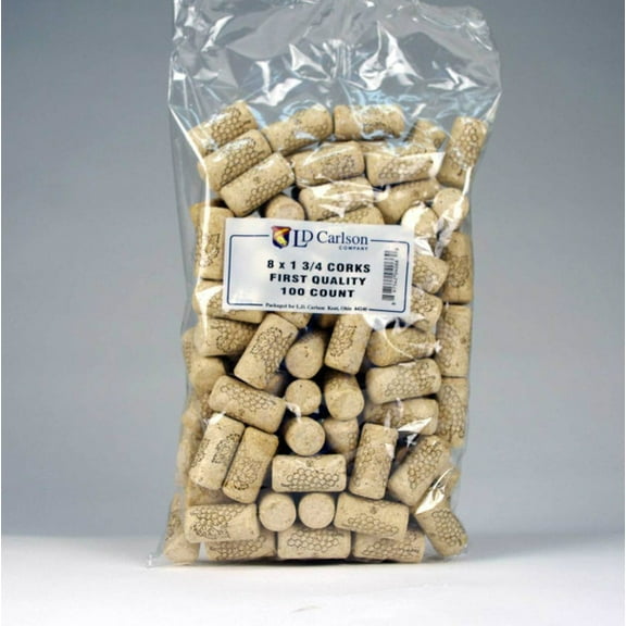 #8 x 1-3/4 First Quality Straight Wine Corks 100/Bag