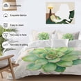 thumbnail image 3 of Green Succulent Bedding Duvet Cover Set King Size 4 Pieces Green Leaves Plants Abstract Art Bedding Set with Zipper Closure, 1 Comforter Cover 92x106 Inches 1 Flat Sheet & 2 Pillow Cases, 3 of 7