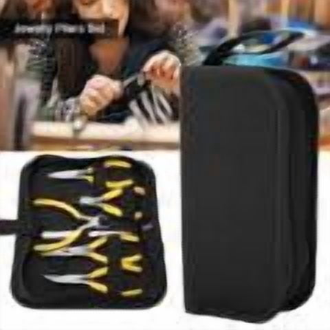 5pcs Professional Jewelry Pliers Tools Kit Round Bent Nose Beading Making DIY