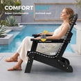thumbnail image 2 of Adirondack Chair Set of 6, Outdoor Folding All-Weather HDPE Adirondack Chairs with 2 Cup Holders for Patio, Black, 2 of 8