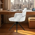 thumbnail image 3 of Xixirimido White Marble Pattern Swivel Accent Dining Chair Cover Stretch Mid Back Accent Office Desk Chair Slipcover Soft Arm Chair Protector for Home Office, 3 of 7