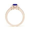 thumbnail image 2 of ANGARA Natural Pear 1.1 ct Tanzanite Ring with Diamond Halo in 14K Rose Gold for Women (Size-8x6mm) | December Birthstone, Birthday, Anniversary, Jewelry Gift for Women | Natural Tanzanite Ring, 2 of 8
