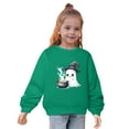 thumbnail image 3 of GPAECEAD Kids Halloween Crewneck Sweatshirts Boy Girl Ghost Graphic Pullover Tops Cute Spooky Season Long Sleeve Shirt 2-10Years Green, 3 of 8